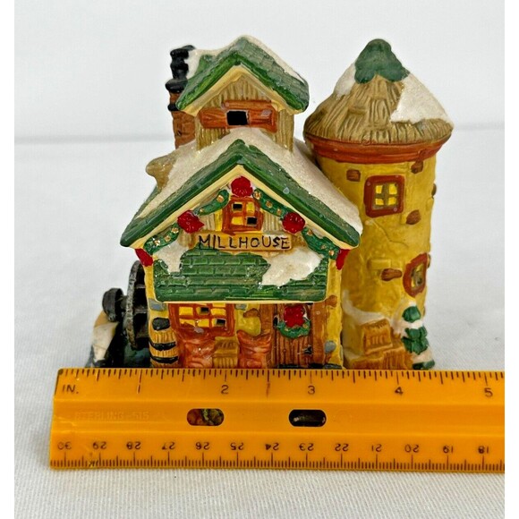 WINDHAM HEIGHTS 2004 Cobblestone Corners Christmas Village Mill House w Wheel - Picture 8 of 8